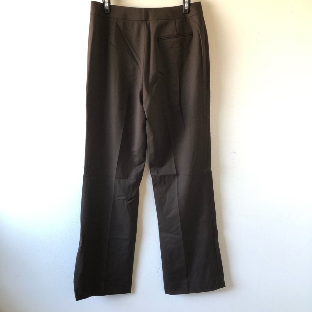 Lafayette 148 Brown Wool Straight Leg Trousers 4 - Picture 2 of 9